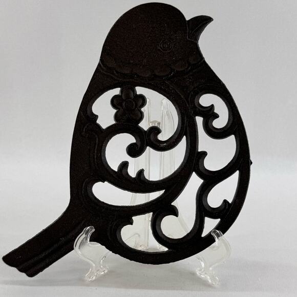 Cast Iron Metal Bird Kitchen Cooking Trivet With Feet Hot Plate - Picture 1 of 6
